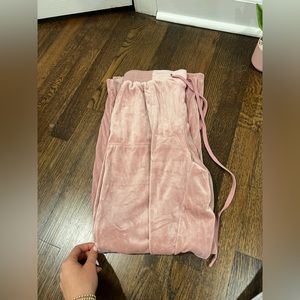 velvet pink flared pants